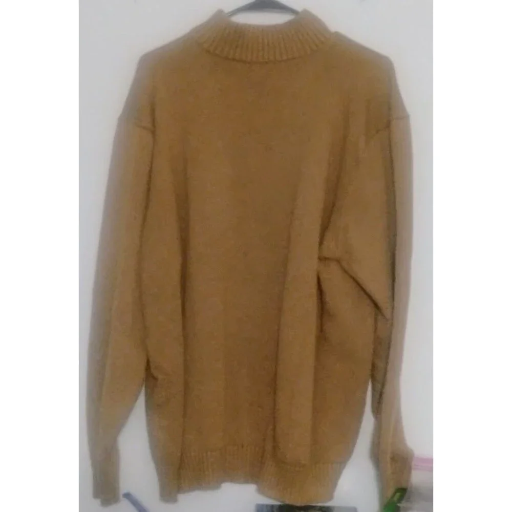 RALPH LAUREN POLO MENS 2XLB HEAVY 100% KNIT COTTON TURTLE NECK ¼ ZIP SWEATER